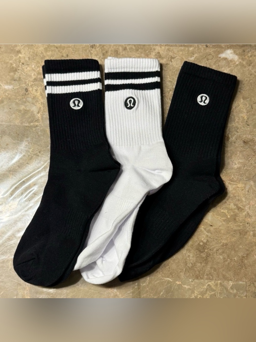 New Women’s Lululemon Athletica Socks 
3 pairs Size Medium Daily Essential Socks